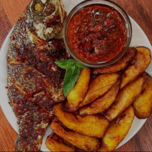 croacker fish with plantain