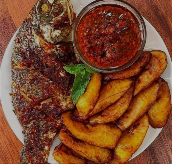 croacker fish with plantain